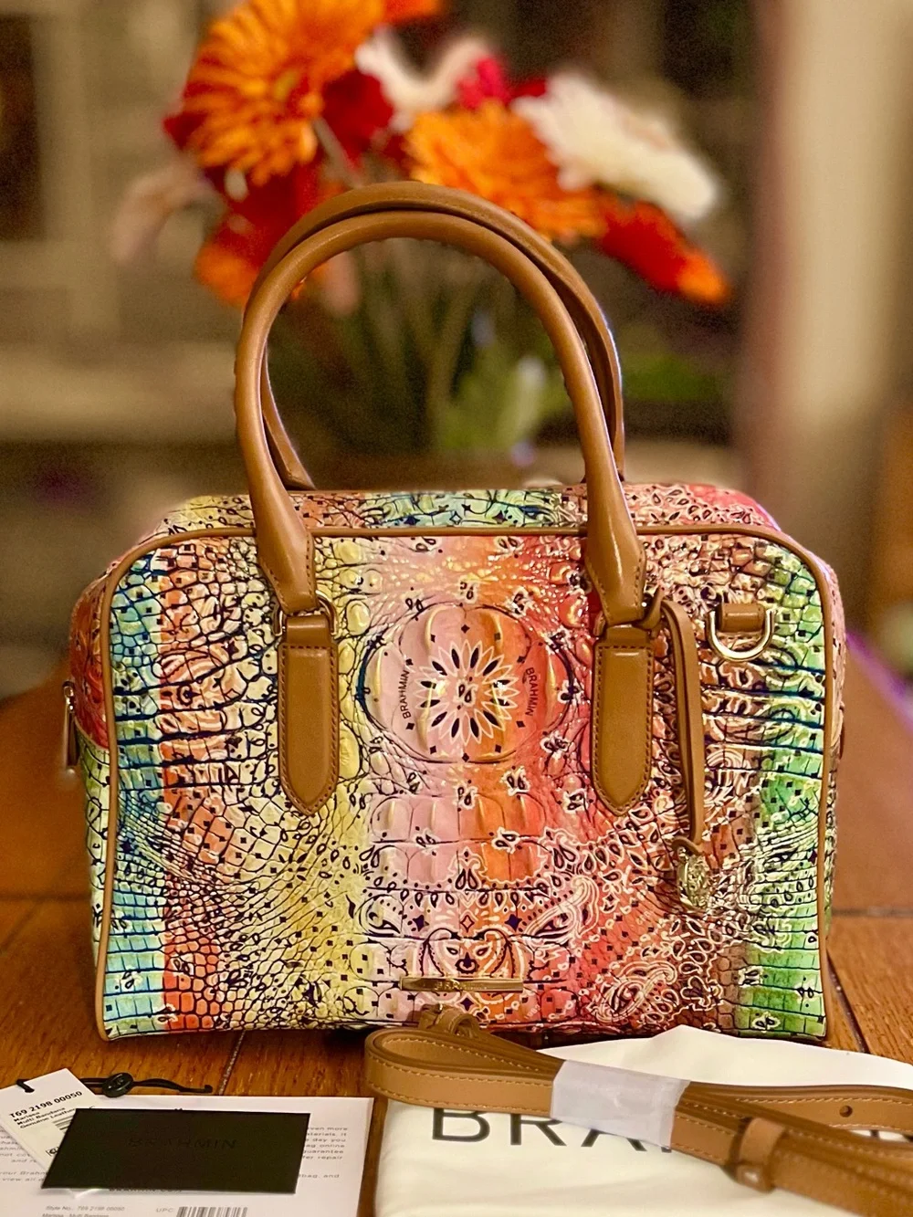 Brahmin RARE Marissa Satchel in Multi Bandana